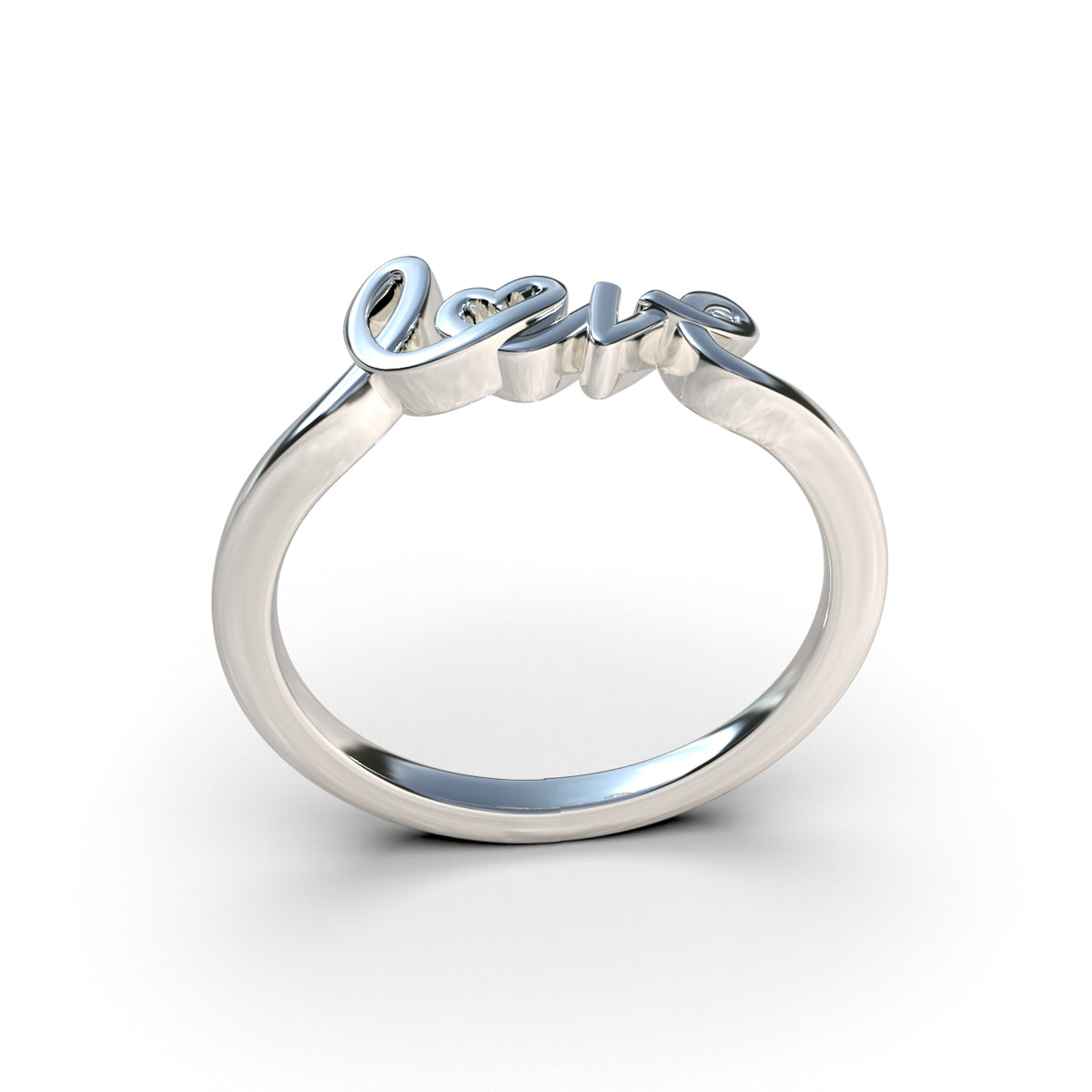 Anillo con letras de amor en plata 950