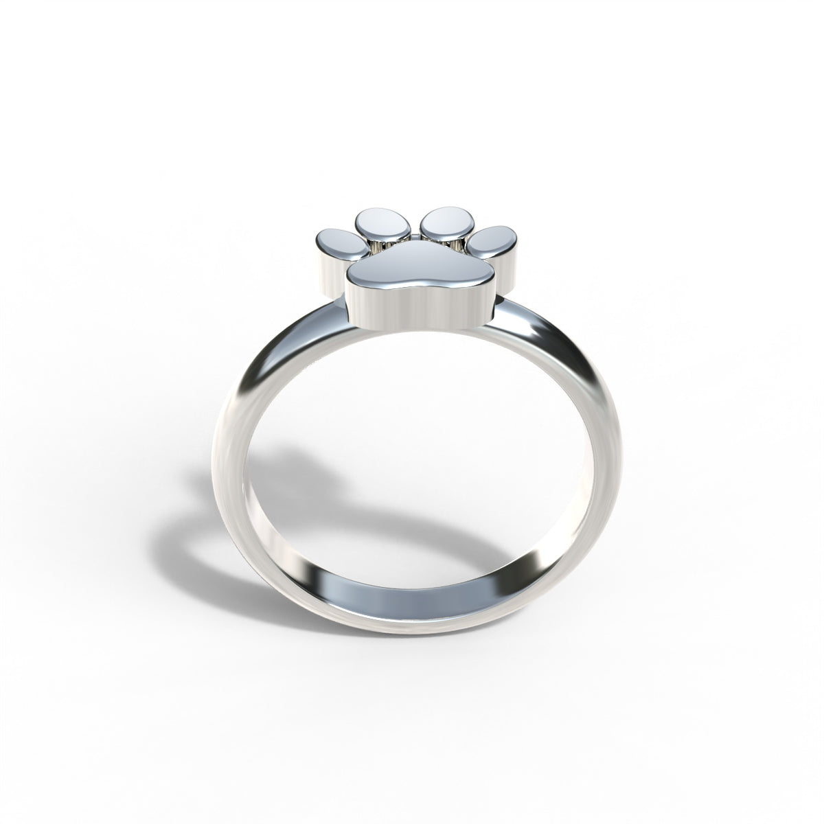 Anillo de huella de perro en plata 950