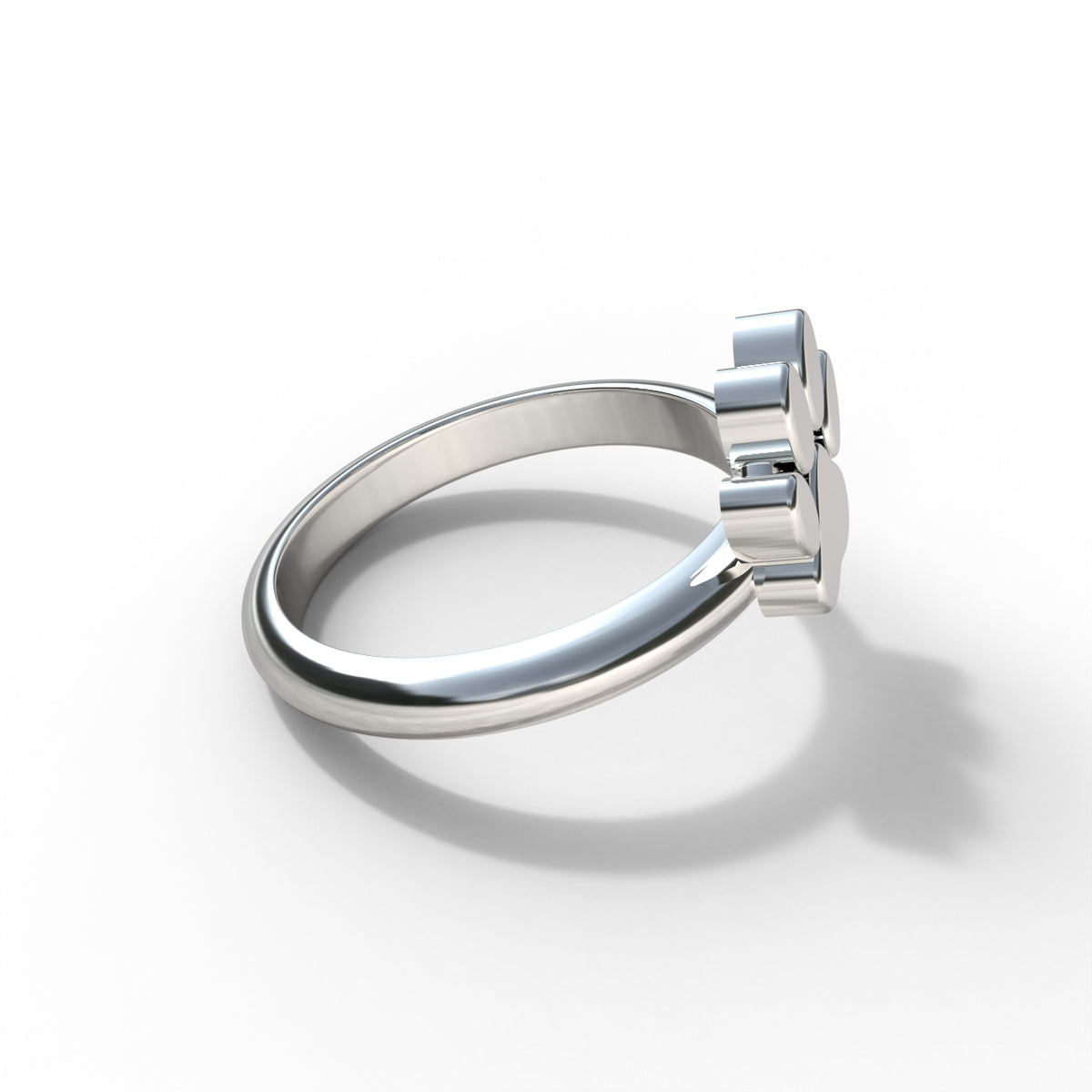 Anillo de huella de perro en plata 950