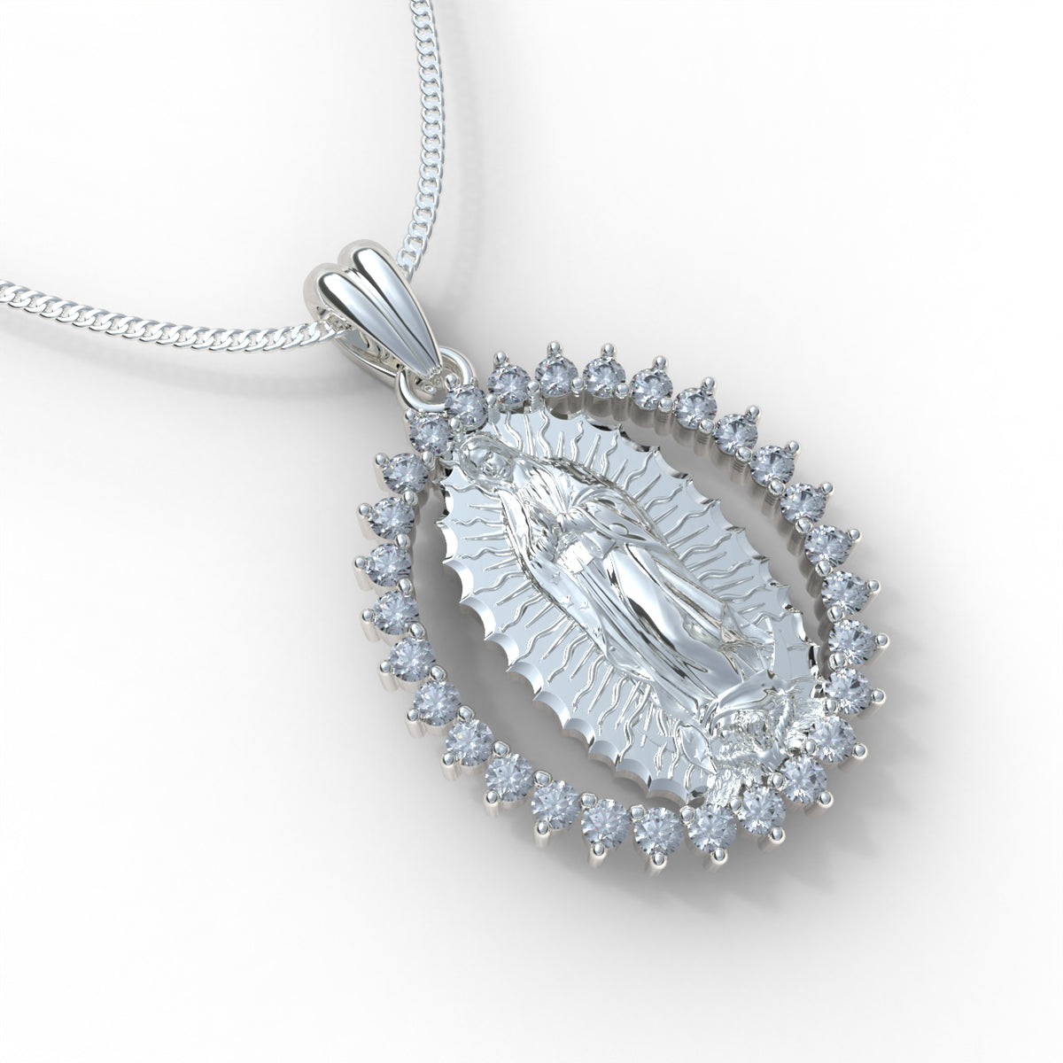 Collar de la Virgen del Carmen en plata 950