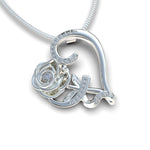 Cargue la imagen en el visor de la galería, Collar de Rosa Corazón