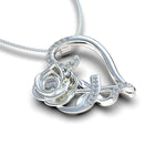 Cargue la imagen en el visor de la galería, Collar de Rosa Corazón