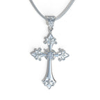 Collar cruz de fe con piedra en plata 950