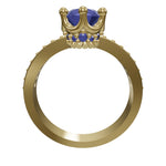 Cargue el modelo 3D en el visor de la Galería, Crown ring with circular cut