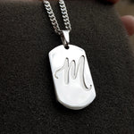 Cargue la imagen en el visor de la galería, Collar placa militar con inicial