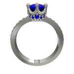 Cargue el modelo 3D en el visor de la Galería, Anillo corona con corte circular