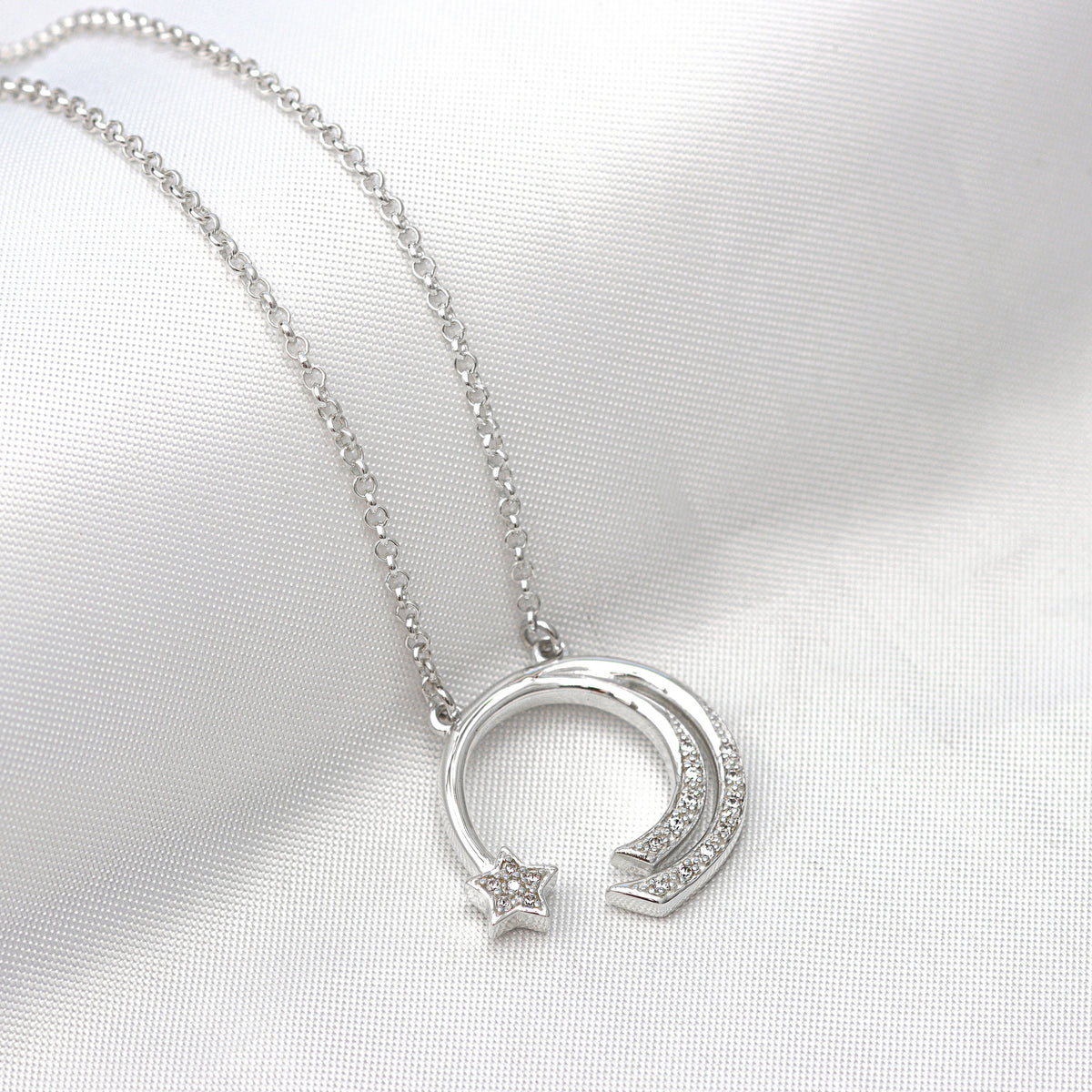 Collar estrella fugaz en plata 950