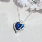 Collar corazón del mar con piedra en plata 950