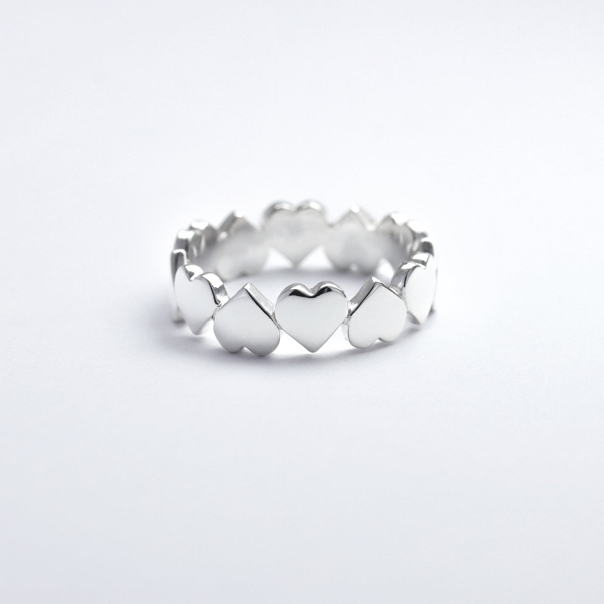 Anillo de corazones en plata 950