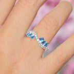 Anillo infinito con piedra marquesa en plata 950