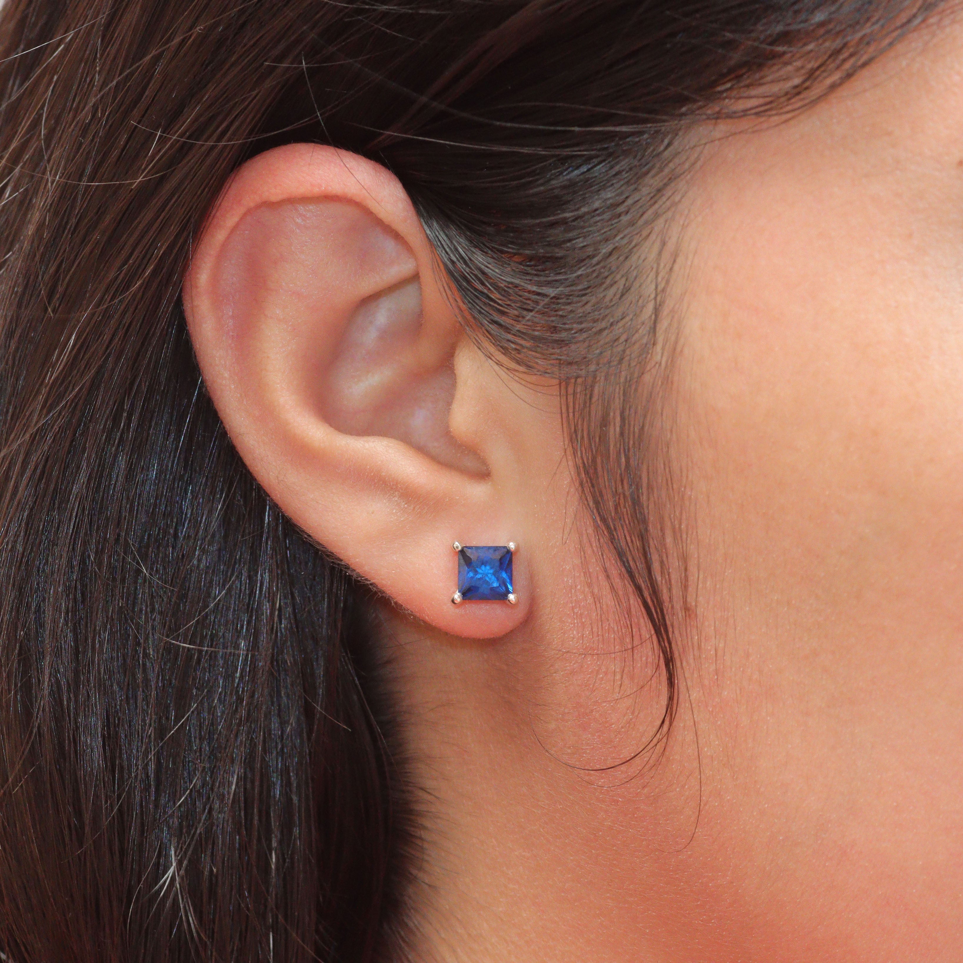 6mm square cut earrings