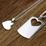 Cargue la imagen en el visor de la galería, Collar de placa y corazón