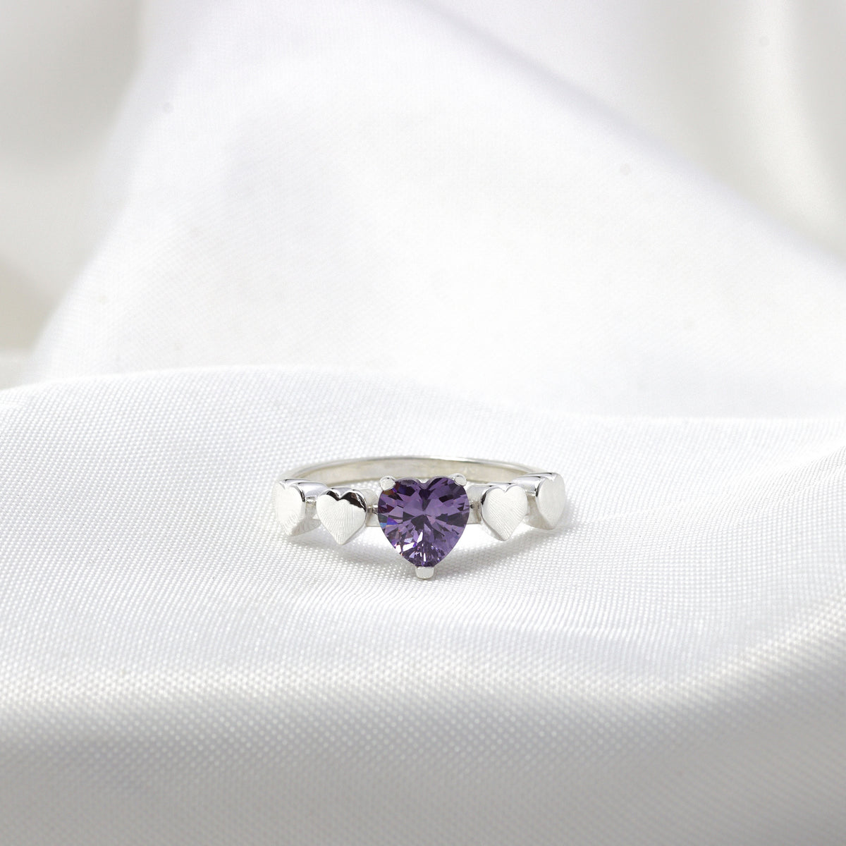 Heart eternity ring - 950 Silver