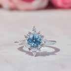 Anillo copo de nieve en plata 950