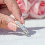 Cargue la imagen en el visor de la galería, Anillo doble banda con corte circular