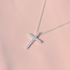 Shiny Cross Necklace - 950 Silver