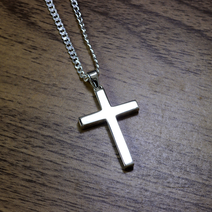 Collar de cruz en plata 950 – diseño de autor, hecho a mano en Perú – Luya Joyería (foto 3)