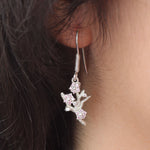 Cargue la imagen en el visor de la galería, Aretes de flor y ramas con corte circular