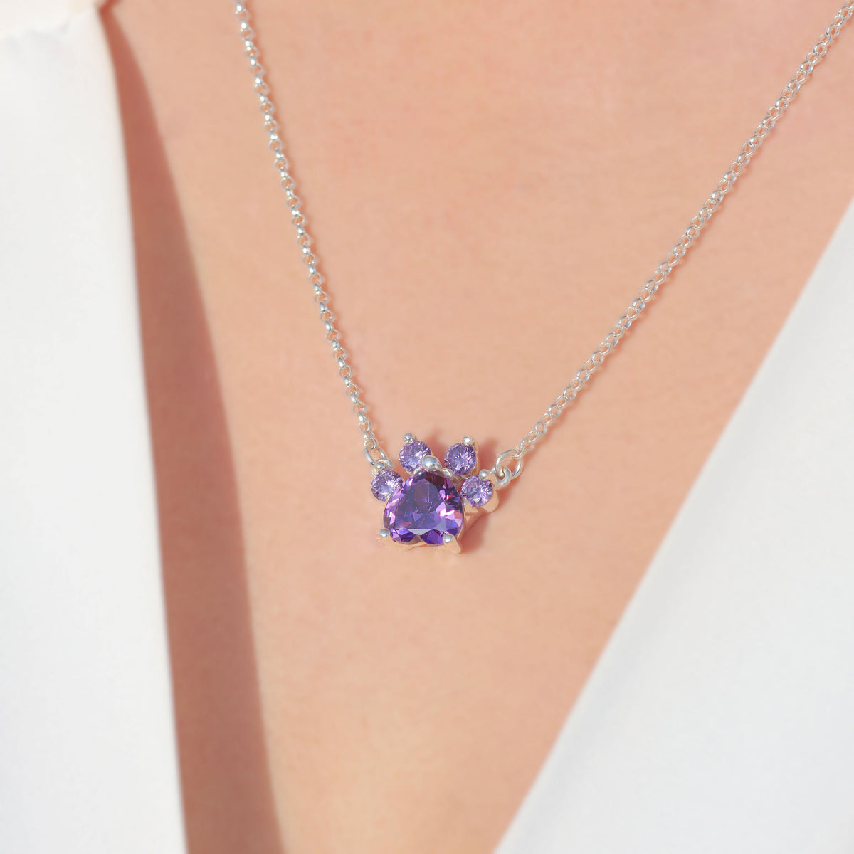 4-Paw Necklace in 950 Silver