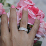 Cargue la imagen en el visor de la galería, Anillo tres filas de corte circular