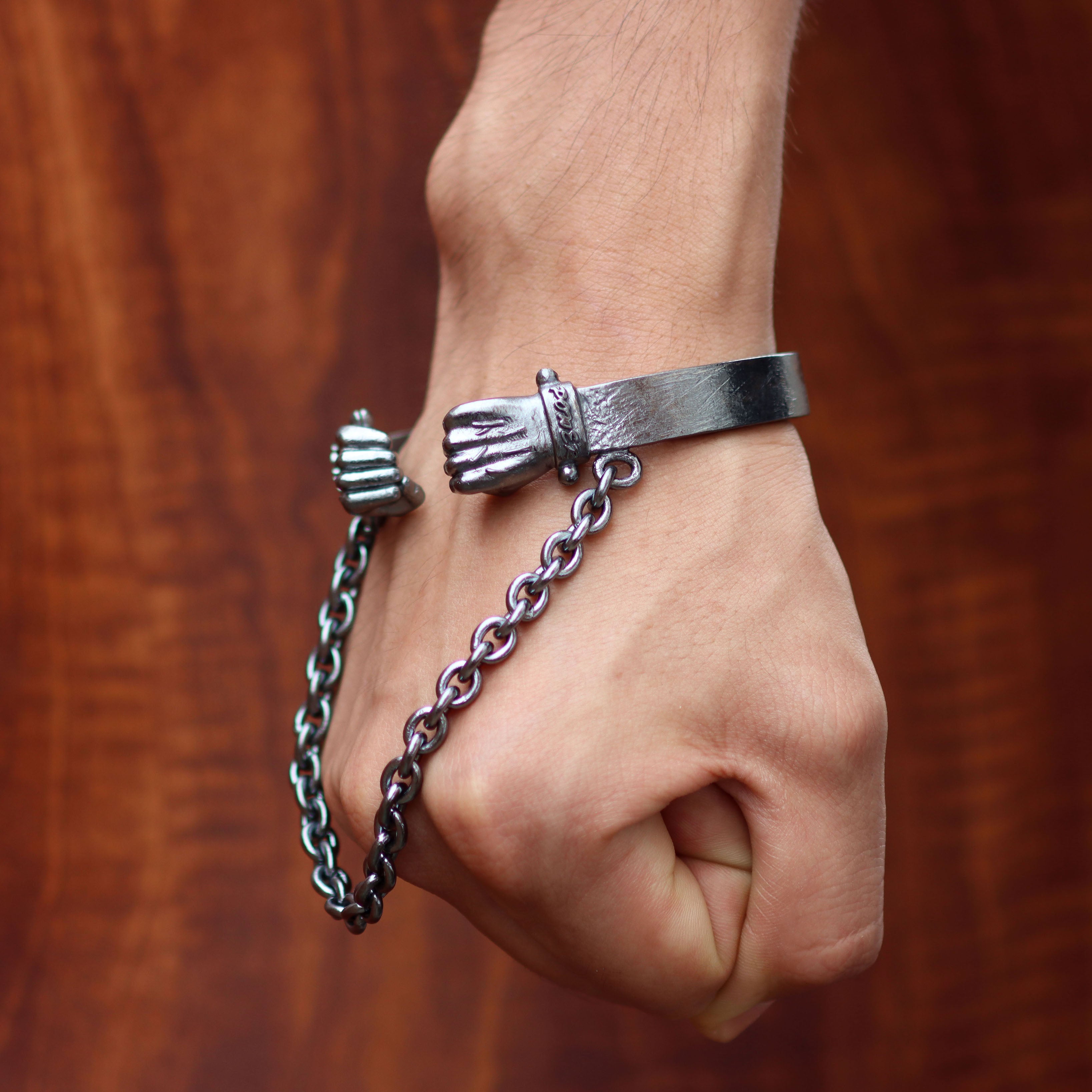 Cuff and chain bracelet