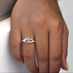 Two Hearts Ring - 950 Silver | Luya Jewelry