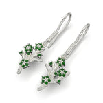 Cargue la imagen en el visor de la galería, Aretes de flor y ramas con corte circular