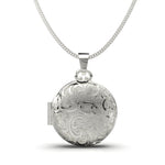 Cargue la imagen en el visor de la galería, Collar relicario circular con ramas