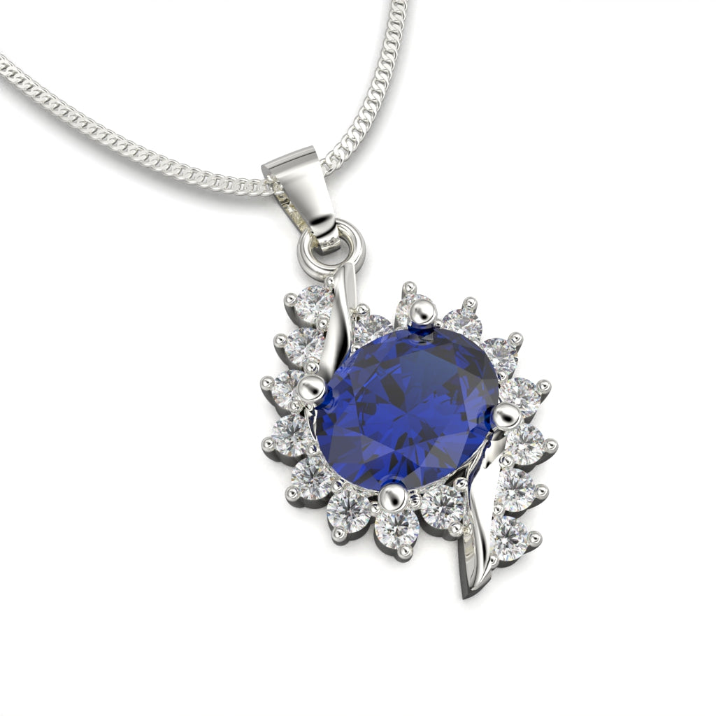 Necklace with oval cut