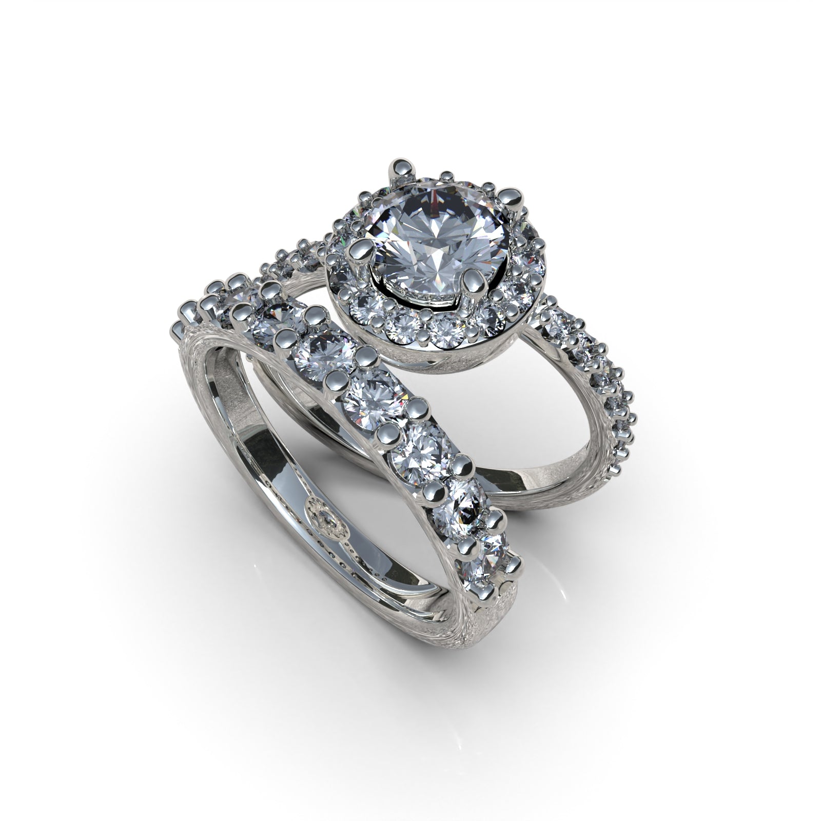 White Cut Wedding Rings