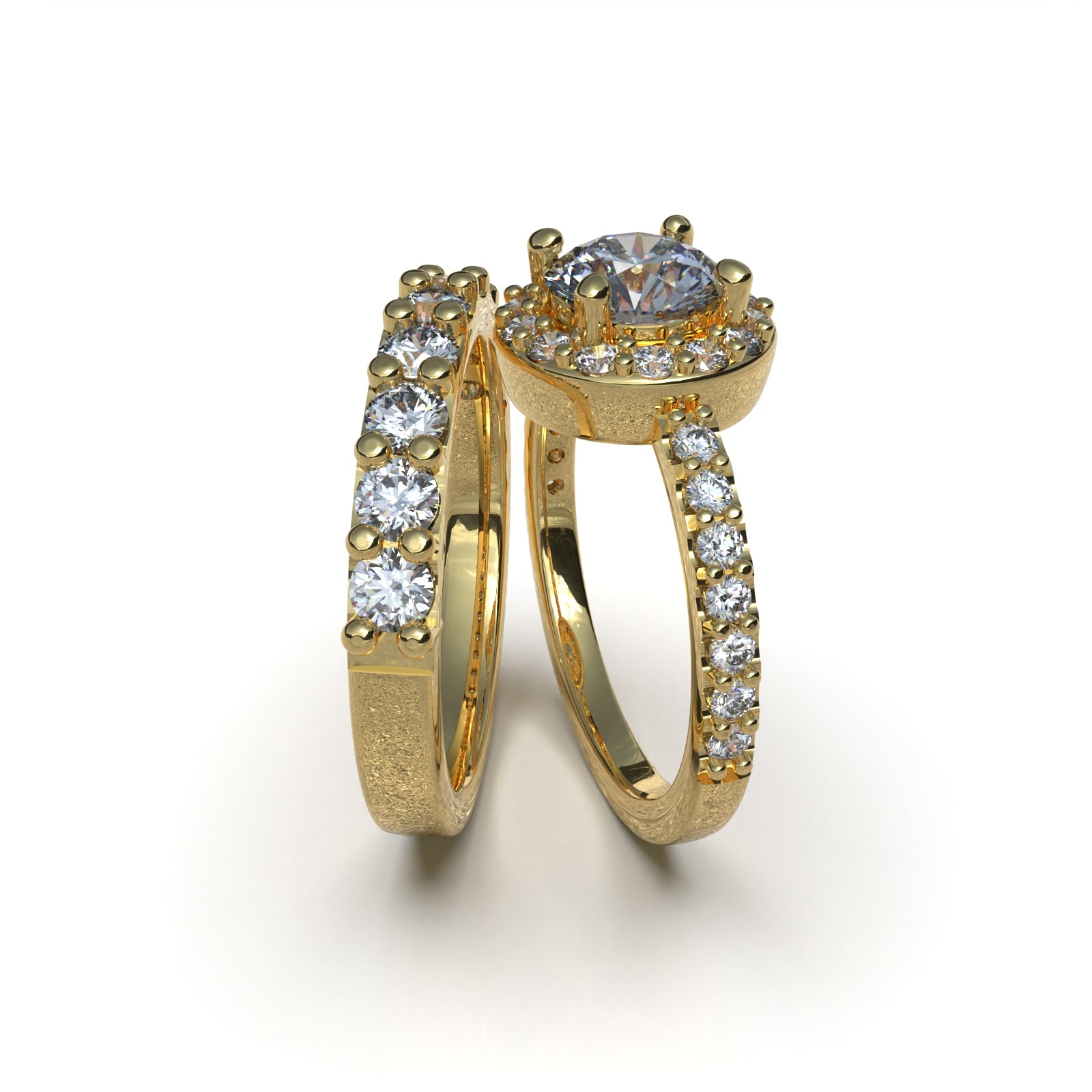 White Cut Wedding Rings