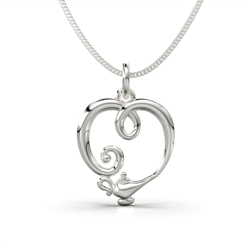 Heart necklace with lamp