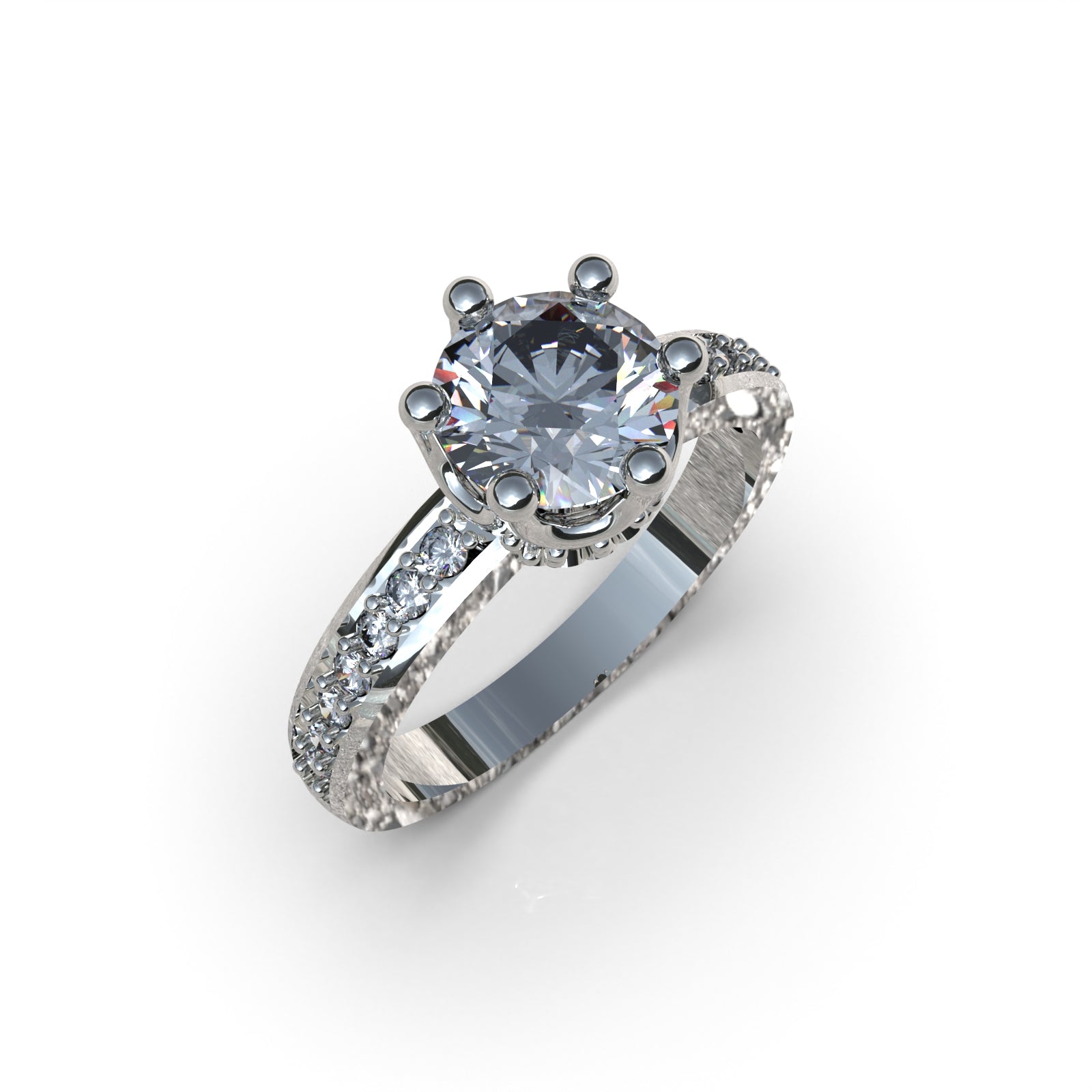 Crown ring with circular cut