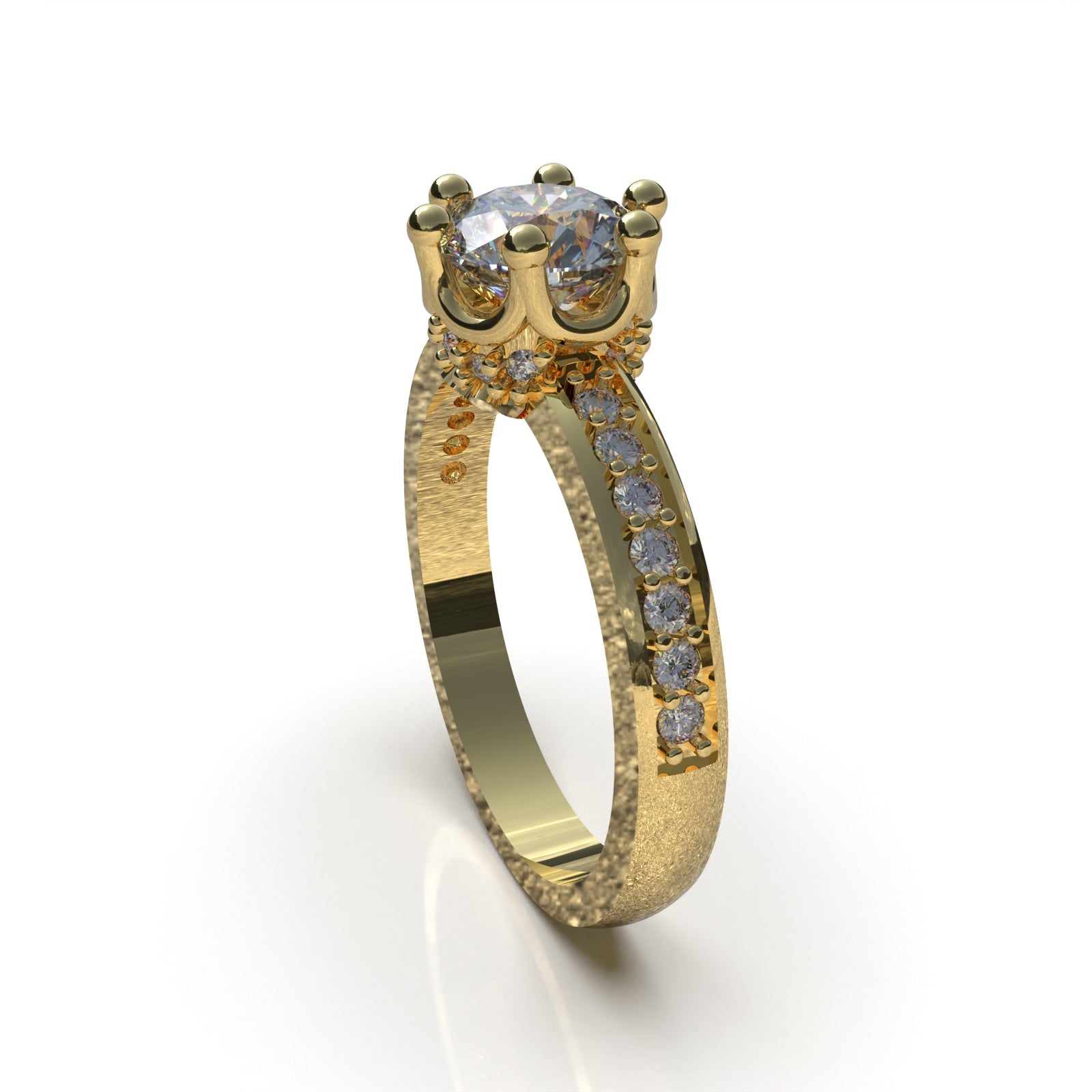 Crown ring with circular cut