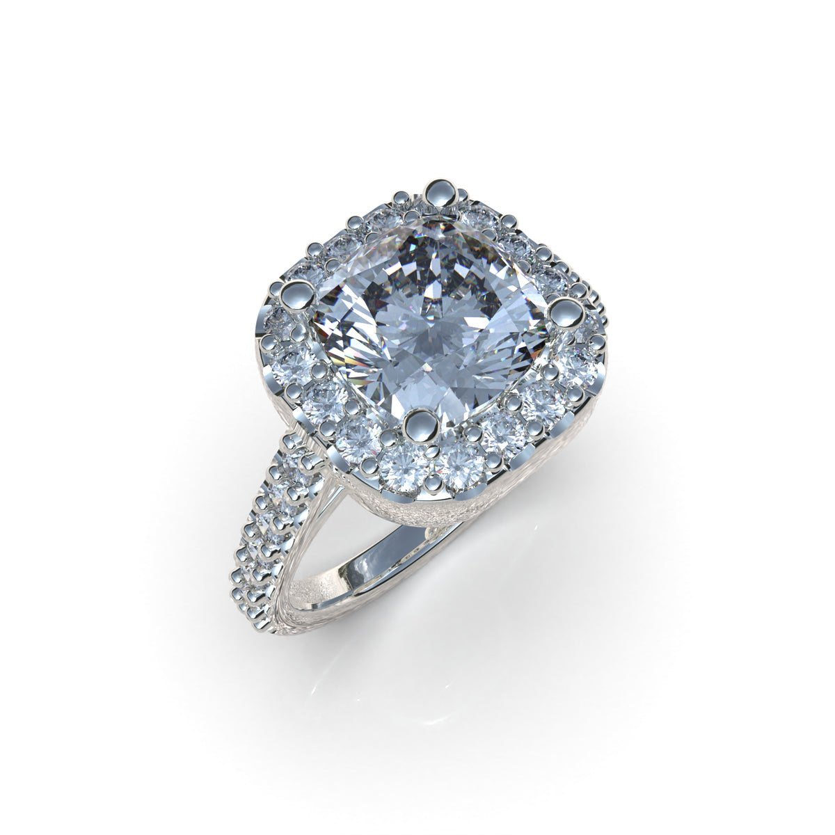 Anillo con piedra corte cojín en plata 950 – Stone Cushion