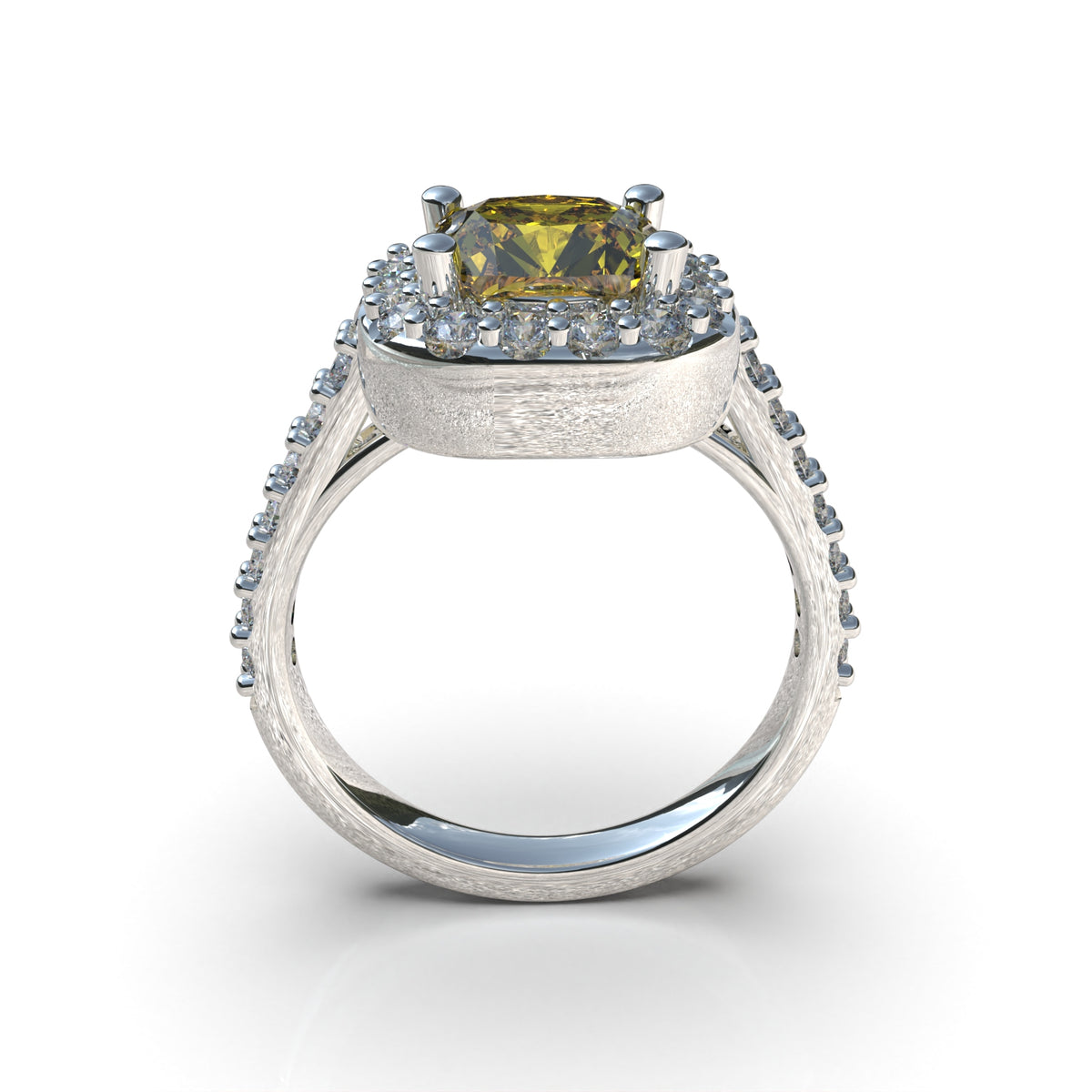 Anillo con piedra corte cojín en plata 950 – Stone Cushion