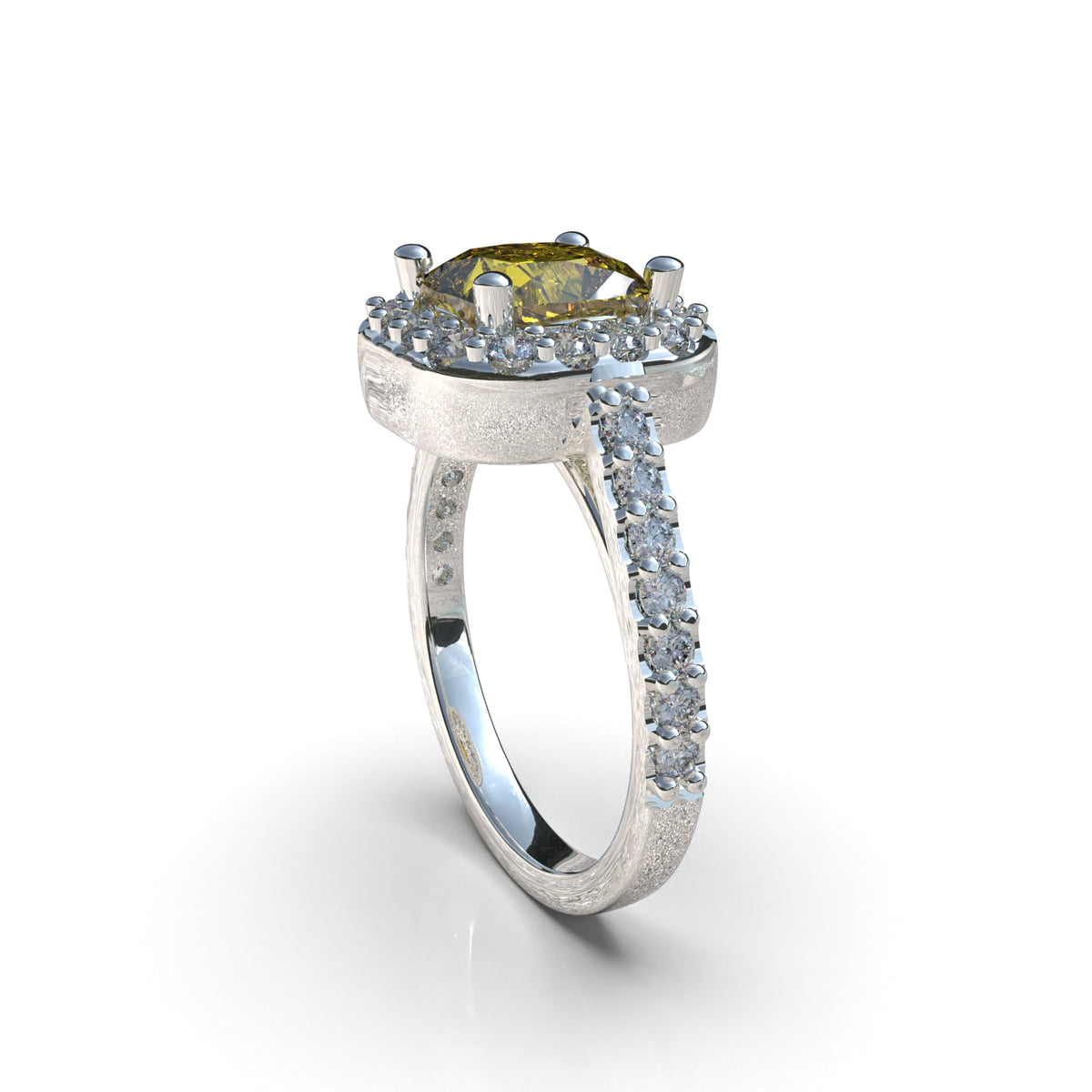 Anillo con piedra corte cojín en plata 950 – Stone Cushion