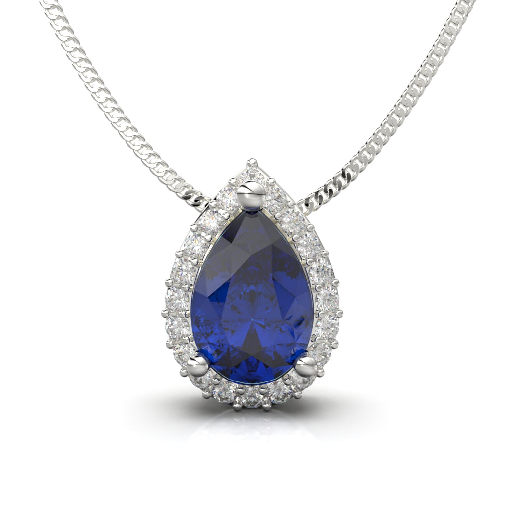 Necklace with teardrop-shaped stone