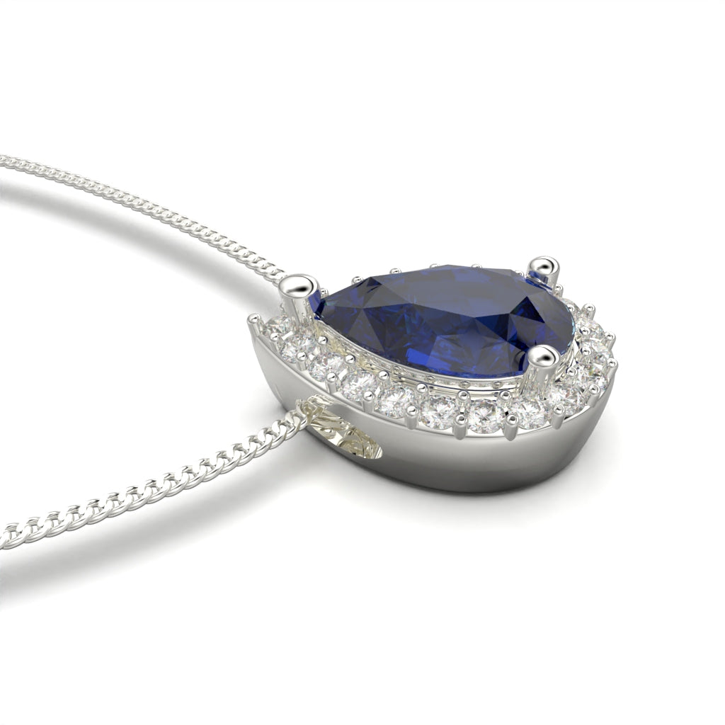 Necklace with teardrop-shaped stone