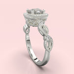 Cargue la imagen en el visor de la galería, Anillo Catedral con corte cojín