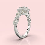 Cargue la imagen en el visor de la galería, Anillo Catedral con corte cojín