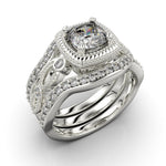 Cargue la imagen en el visor de la galería, Anillos 3catedral con corte cojin