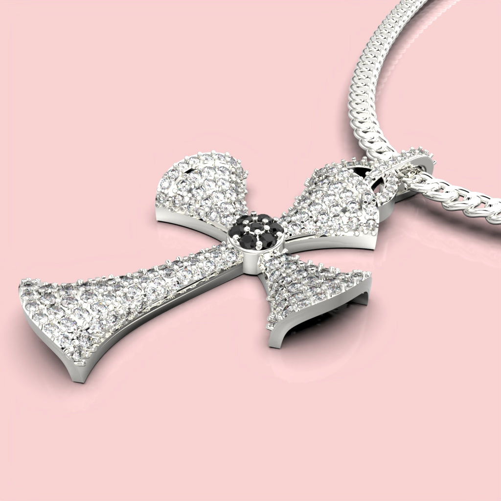 Cross necklace with circular cut