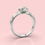 Cargue la imagen en el visor de la galería, Anillo rosa con corte circular