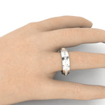 Cargue la imagen en el visor de la galería, Anillo bisel con corte circular