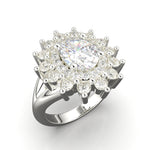 Cargue la imagen en el visor de la galería, Anillo roseta con piedra central oval