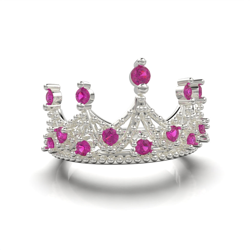 Crown ring with circular cut