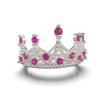 Cargue la imagen en el visor de la galería, Anillo de corona con corte circular