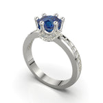 Cargue la imagen en el visor de la galería, Anillo corona con corte circular