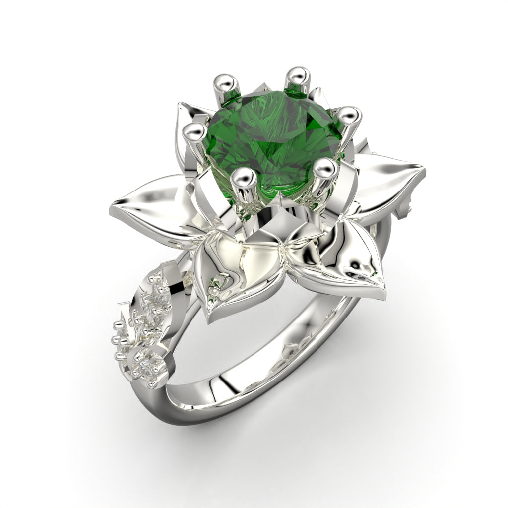Lotus flower ring with circular cut